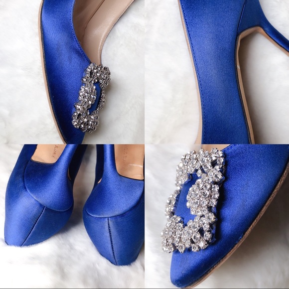 โค๏ธSOLDโค๏ธManolo Blahnik hangisi pumps 100 blue 35 - Picture 9 of 10